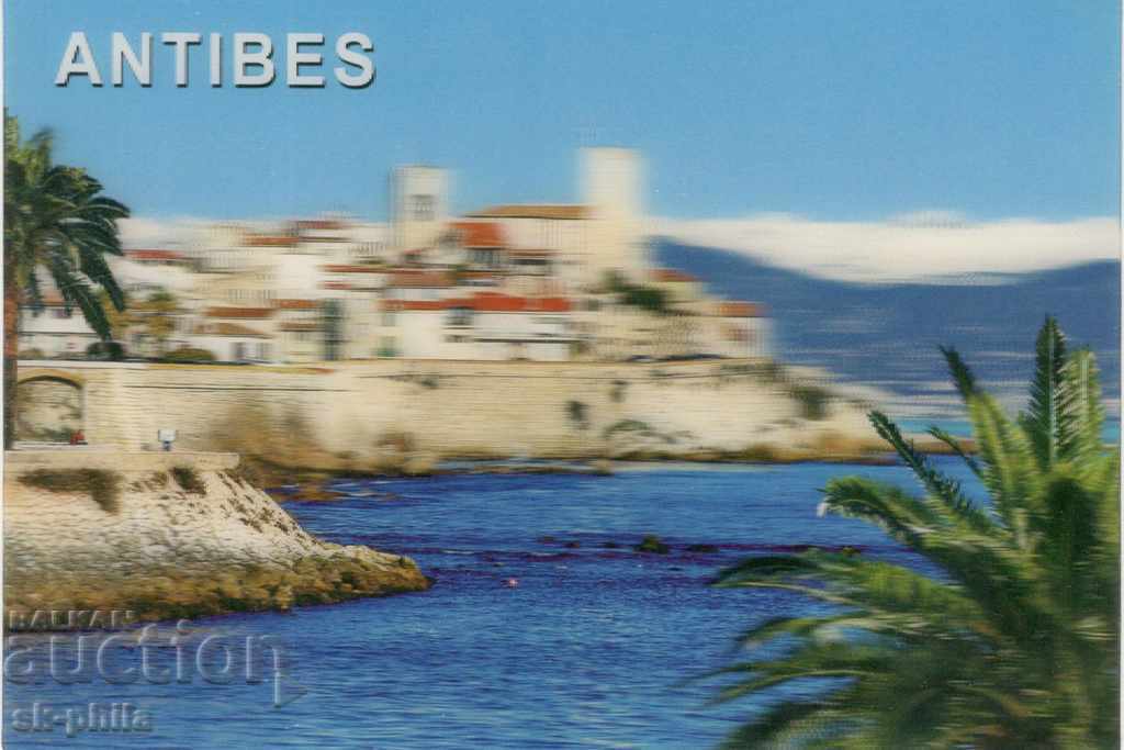 Old Postcard - Stereo - Cote d'Azur - Antibes