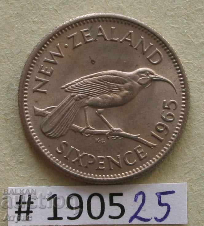 6 pense 1965 Noua Zeelandă-