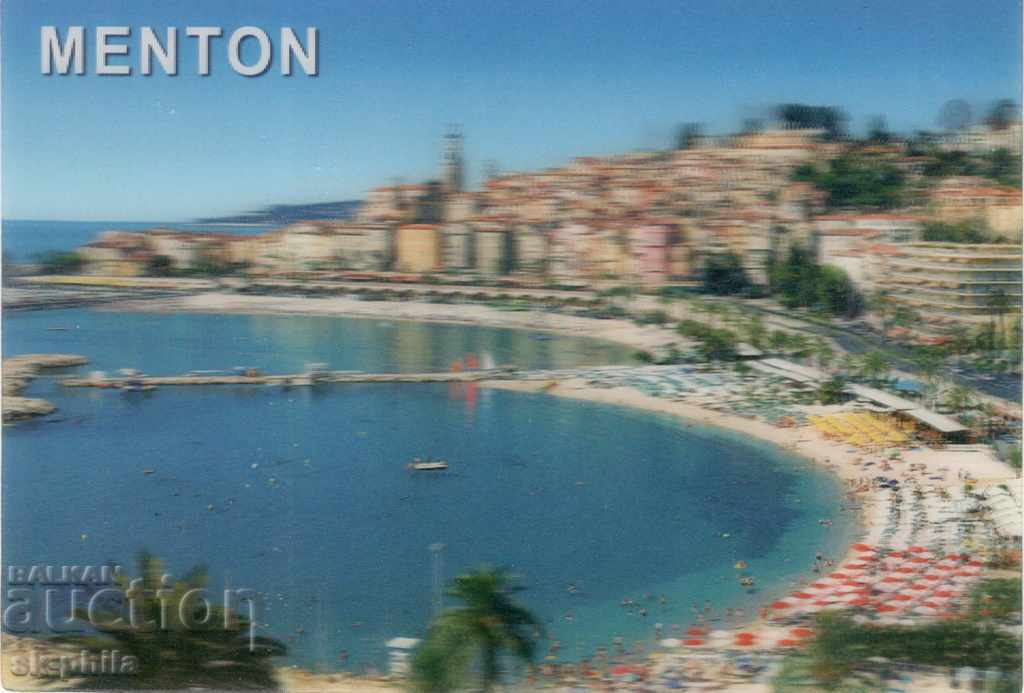 Old Postcard - Stereo - Cote d'Azur - Menton