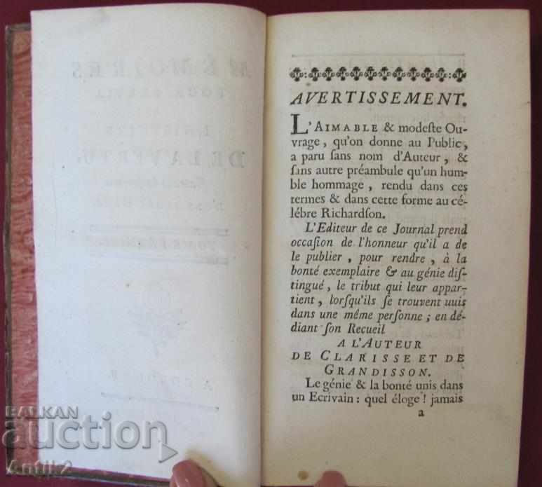 1762. Carte MEMOIRES DE LA VERTU Volumul 1 - 6 1762. Carte MEMOIRES DE LA VERTU Volumul 1 - 6