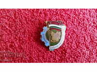 Old social badge bronze enamel FOR DISTINCTION SOFIA DISTRICT COUNCIL