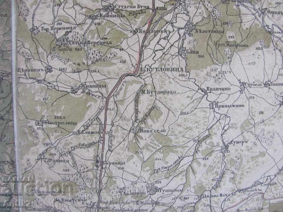 1885г. Оригинална Военна Карта Българо-Сръбска Война рядка - 7 1885г. Оригинална Военна Карта Българо-Сръбска Война рядка - 7