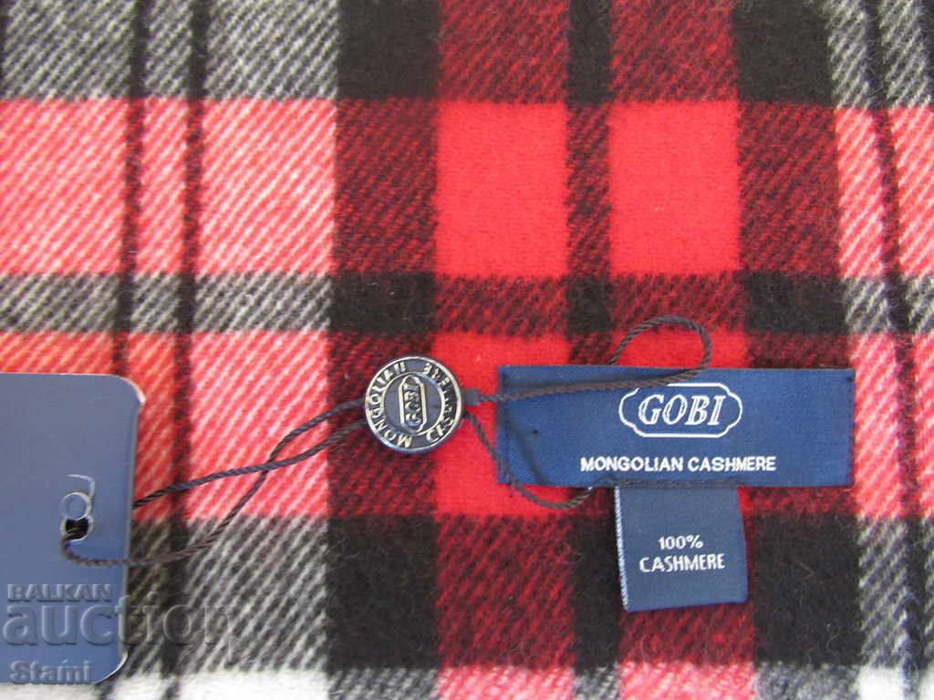 Auction New GOBI Plaid Cashmere Scarf, Mongolia Auction New GOBI Plaid Cashmere Scarf, Mongolia