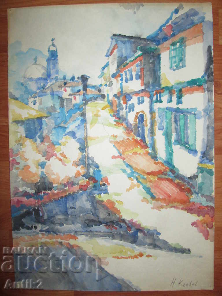 Original watercolor painting, signed 36x51cm