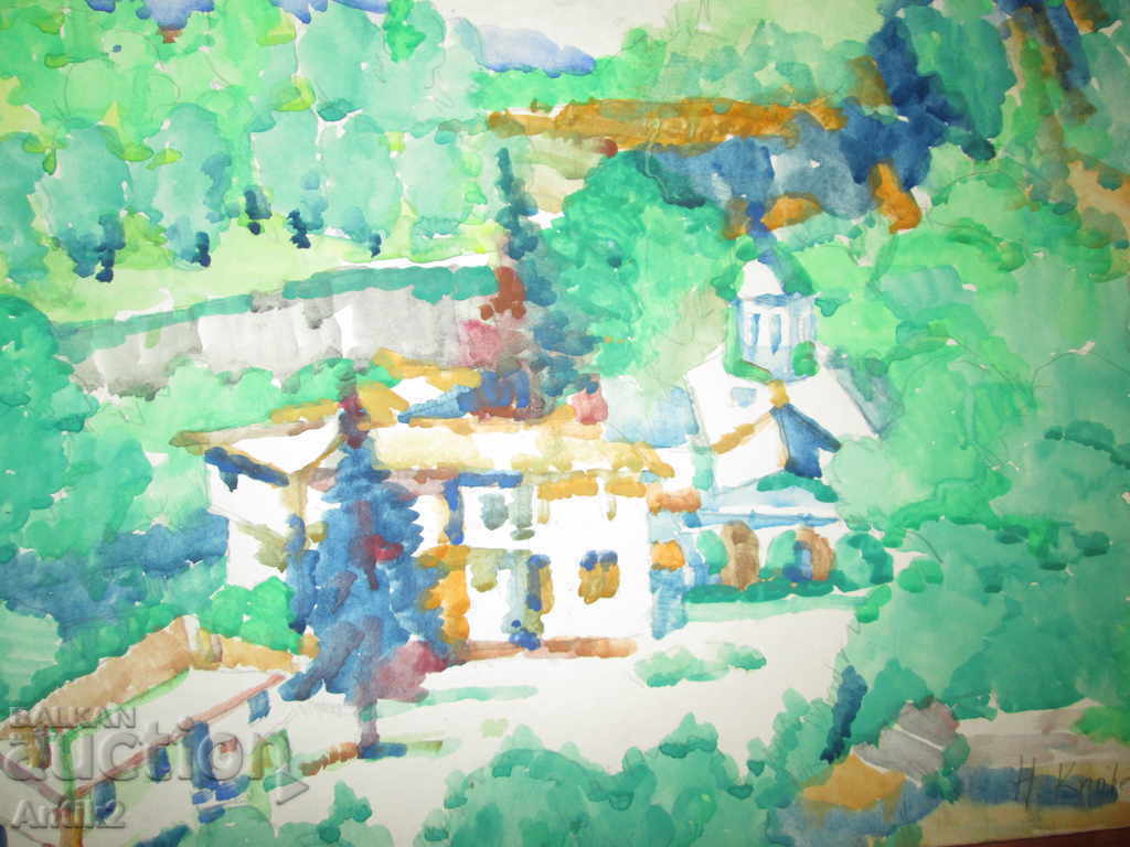 Delivery of Original watercolor painting, signed 36x51cm Delivery of Original watercolor painting, signed 36x51cm