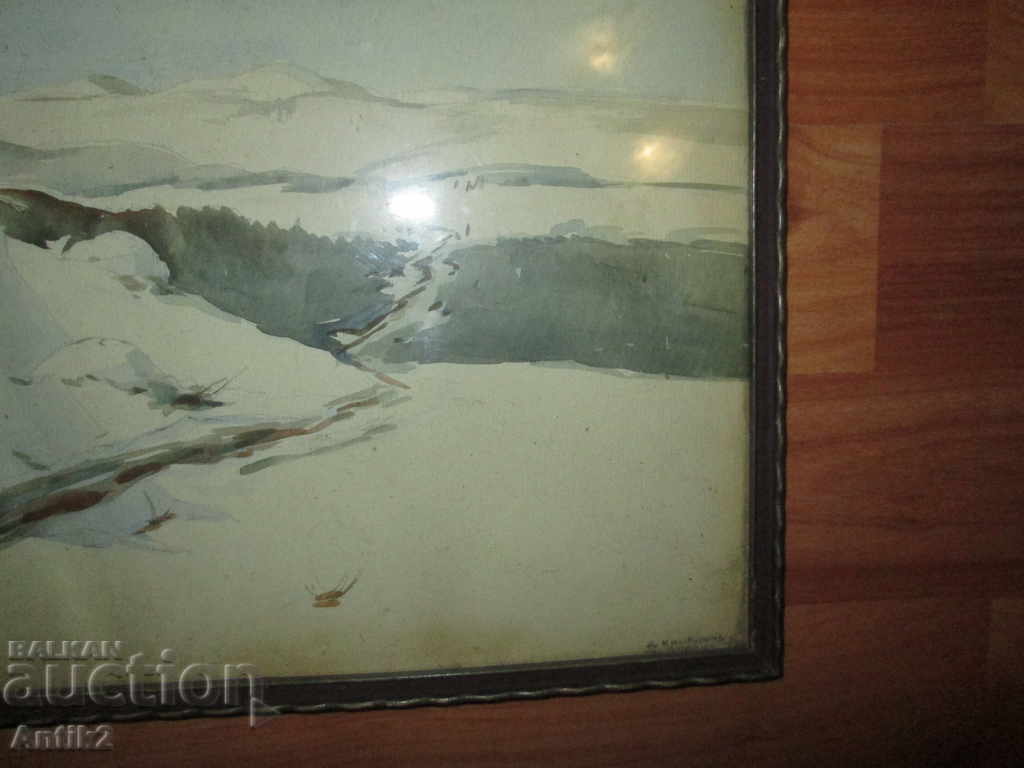 Delivery of 1920s Original Painting - Watercolor, Signed, D. Kamburov Delivery of 1920s Original Painting - Watercolor, Signed, D. Kamburov