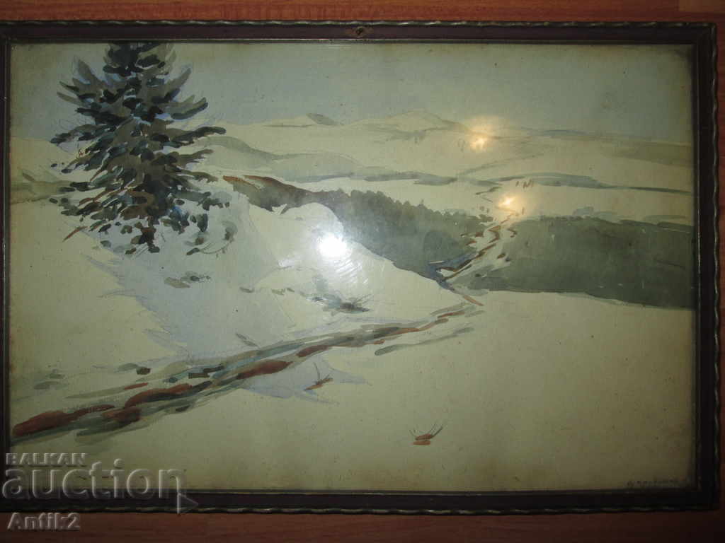 1920s Original watercolor painting, signed by D. Kamburov