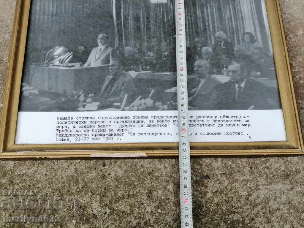 Auction Portrait of propaganda Todor Zhivkov picture in picture frame Auction Portrait of propaganda Todor Zhivkov picture in picture frame