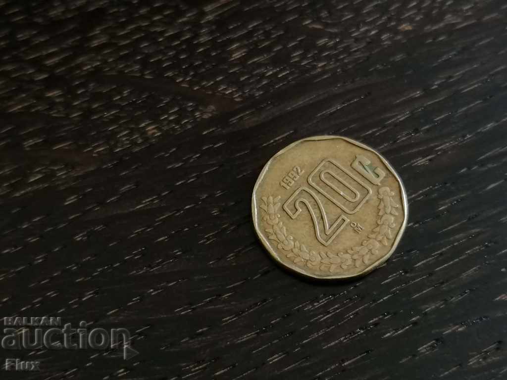 Coin - Mexico - 20 cents 1992