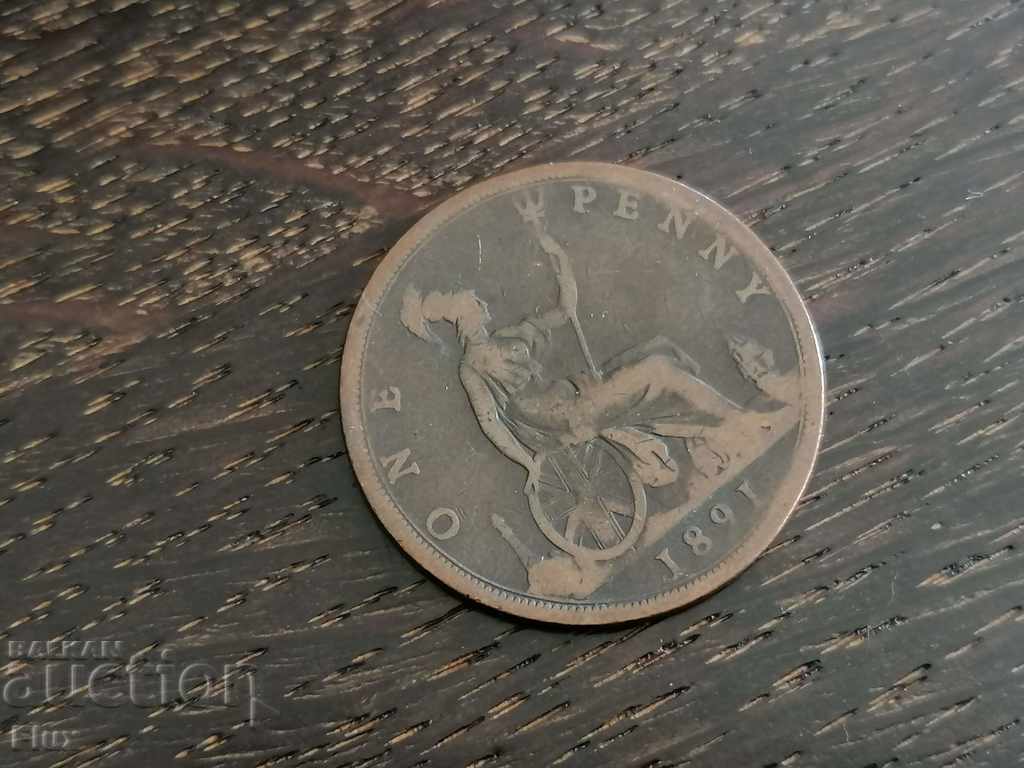 Monedă - Marea Britanie - 1 bănuț | 1891.