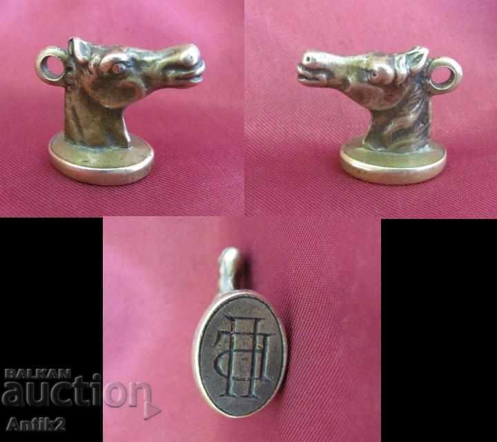 19th Century Bronze Seal-Cavalry Officer Russia - 7 19th Century Bronze Seal-Cavalry Officer Russia - 7