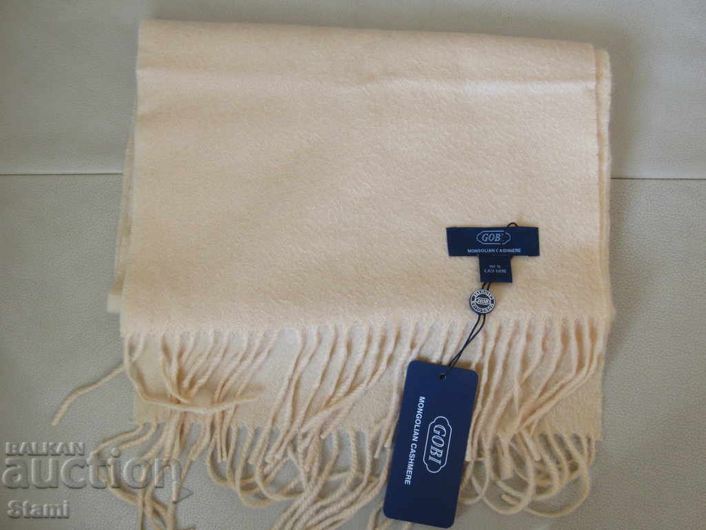 New cashmere pastel yellow scarf GOBI, Mongolia with price 139.00 BGN | € 71.07