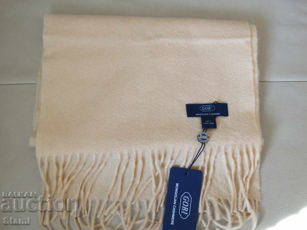Auction  New cashmere pastel yellow scarf GOBI, Mongolia