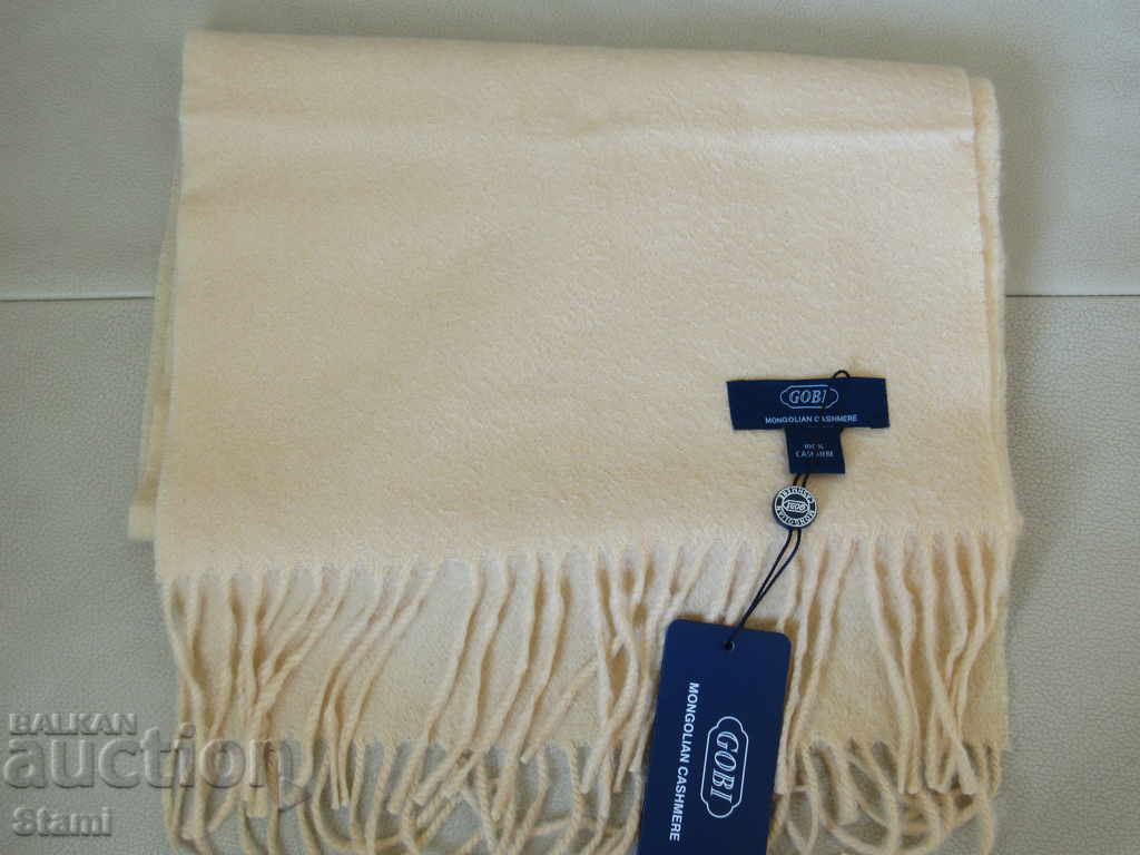 New cashmere pastel yellow scarf GOBI, Mongolia - 6