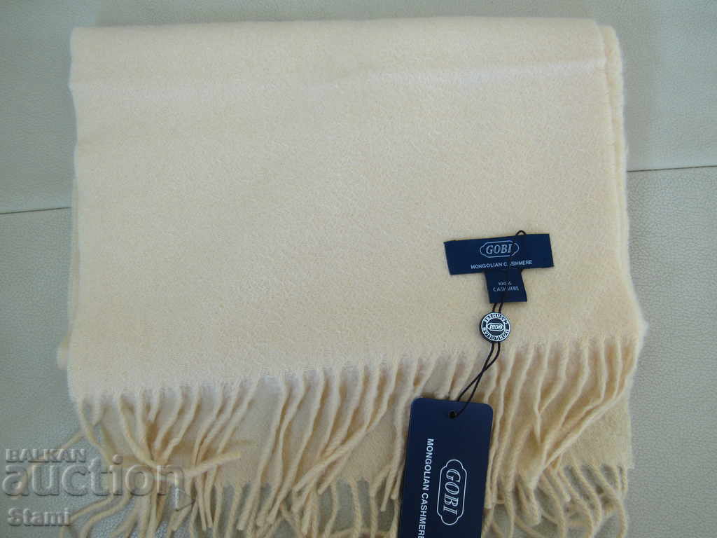 New cashmere pastel yellow scarf GOBI, Mongolia - 7