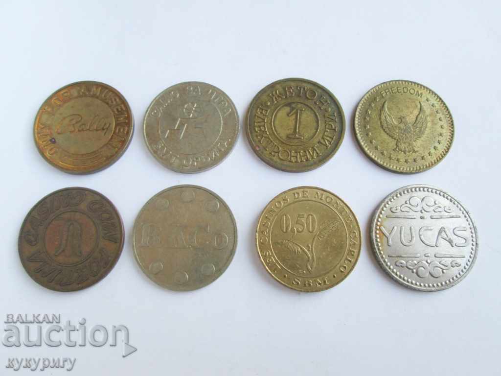 Lot of 8 different old token tokens