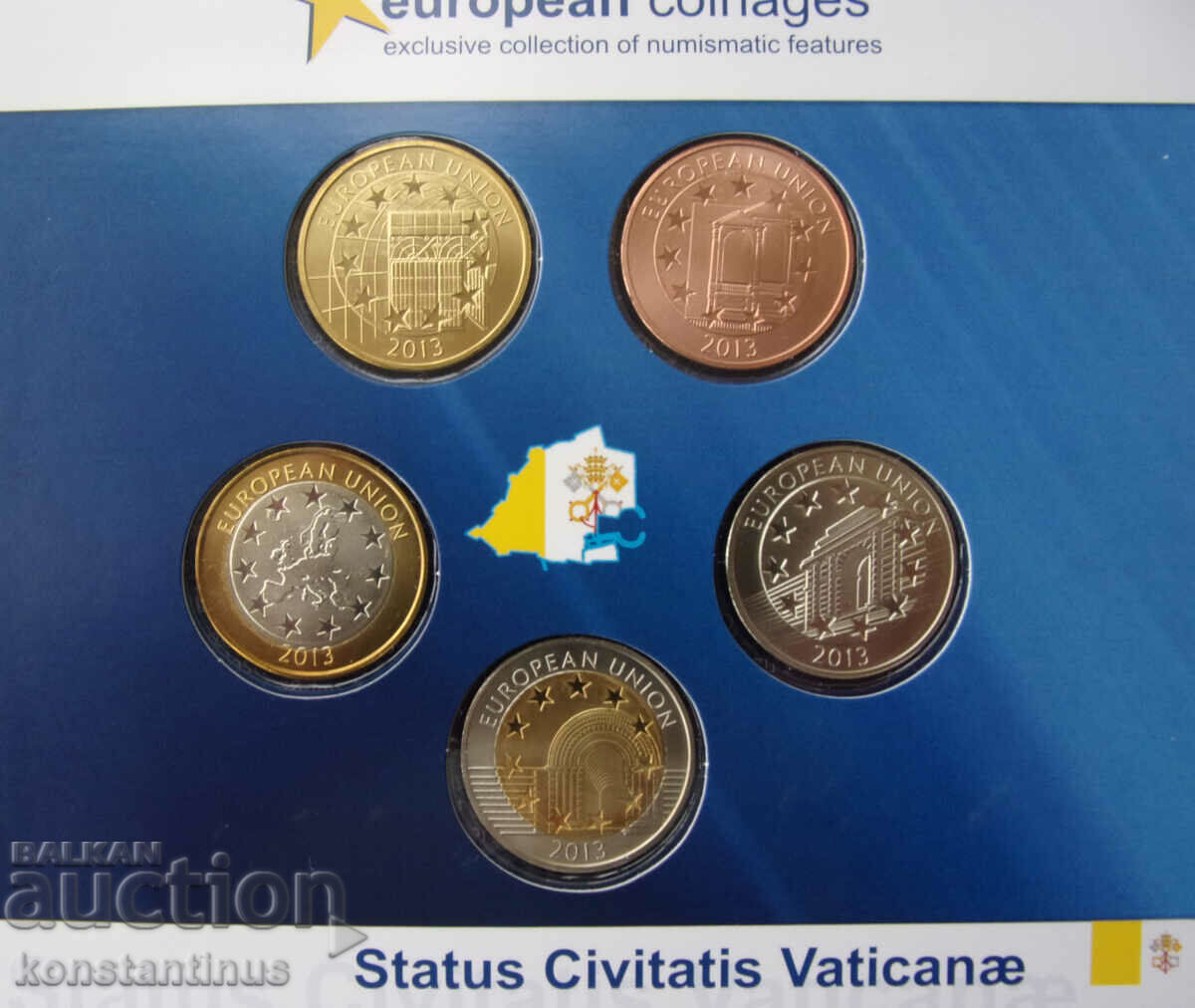 Vatican Proof Set 5x2 Euro 2013 Rare UNC PROOF with price € 23.01 | 45.00 BGN
