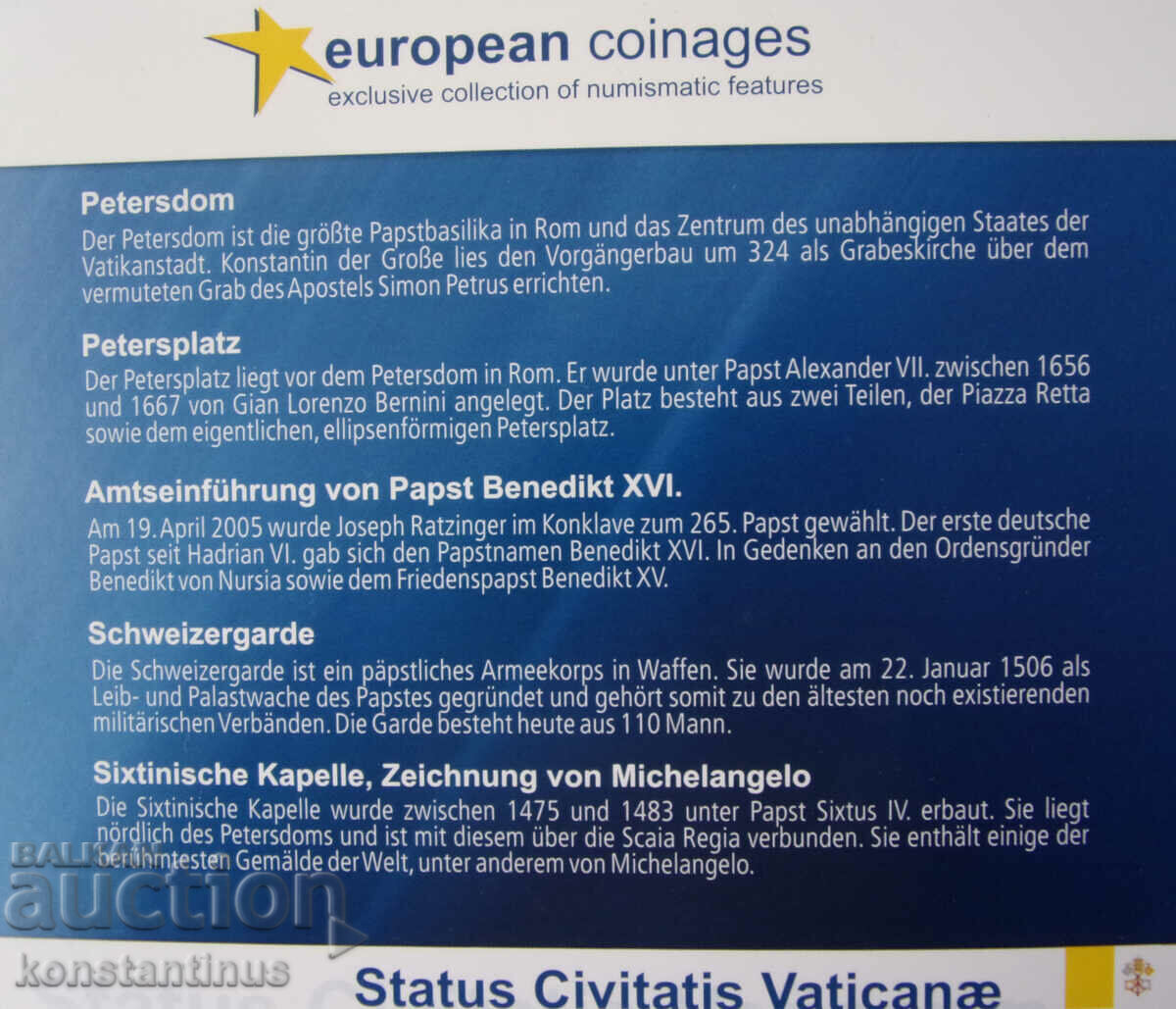 Vatican Proof Set 5x2 Euro 2013 Rare UNC PROOF - 6