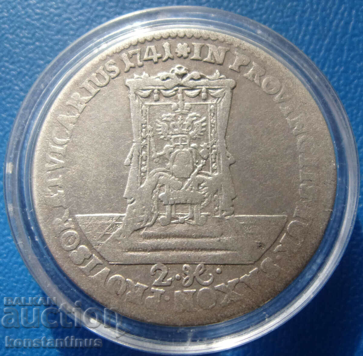 Dresda-Friedrich August II Double Grosz 1741 Foarte rar cu preț € 58.80 | 115.00 BGN