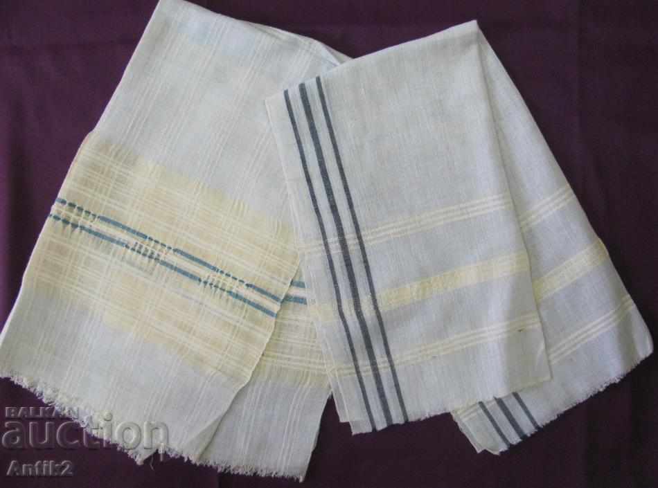 19th Century Folk Art 2 Pieces Hand Woven Towels