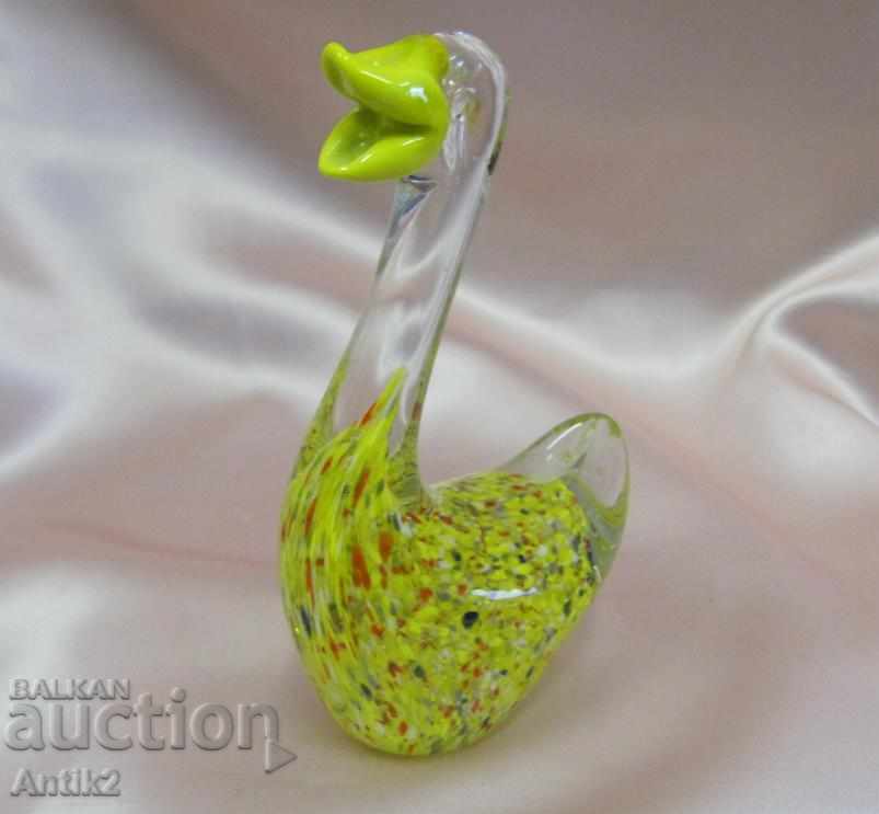 Old Morano Crystal Glass Figurine-Swan - 5 Old Morano Crystal Glass Figurine-Swan - 5