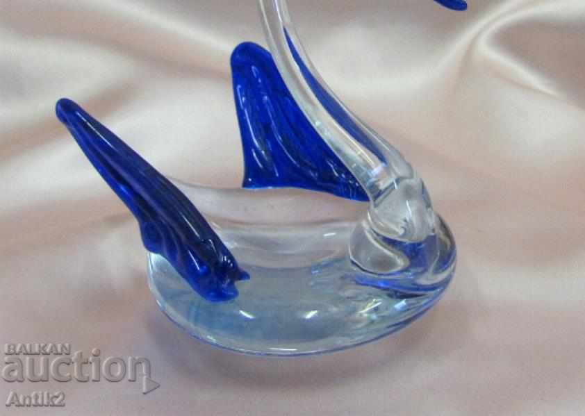 Old Morano Crystal Glass Figurine Swan - 5 Old Morano Crystal Glass Figurine Swan - 5