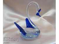 Παλαιό Morano Crystal Glass ειδώλιο Swan