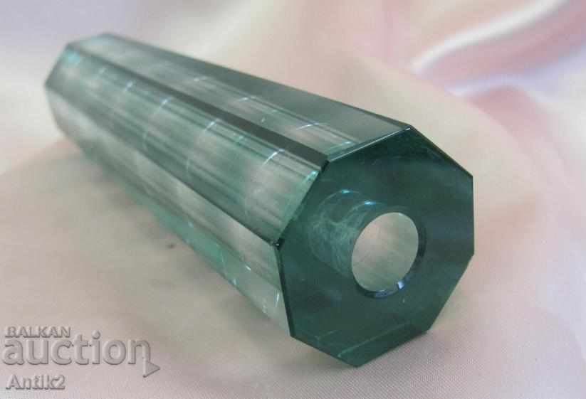 30s Art Deco Crystal Hand Polished Paper Weight - 5 30s Art Deco Crystal Hand Polished Paper Weight - 5