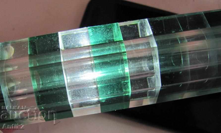 30s Art Deco Crystal Hand Polished Paper Weight - 6 30s Art Deco Crystal Hand Polished Paper Weight - 6