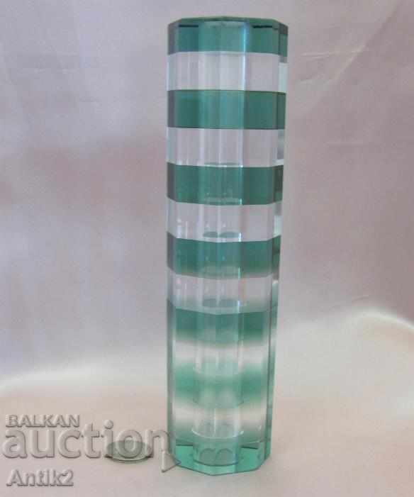 30s Art Deco Crystal Hand Polished Paper Weight - 7 30s Art Deco Crystal Hand Polished Paper Weight - 7