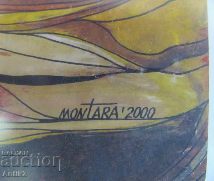 Auction Original MONTARA Picture with wooden frame Auction Original MONTARA Picture with wooden frame