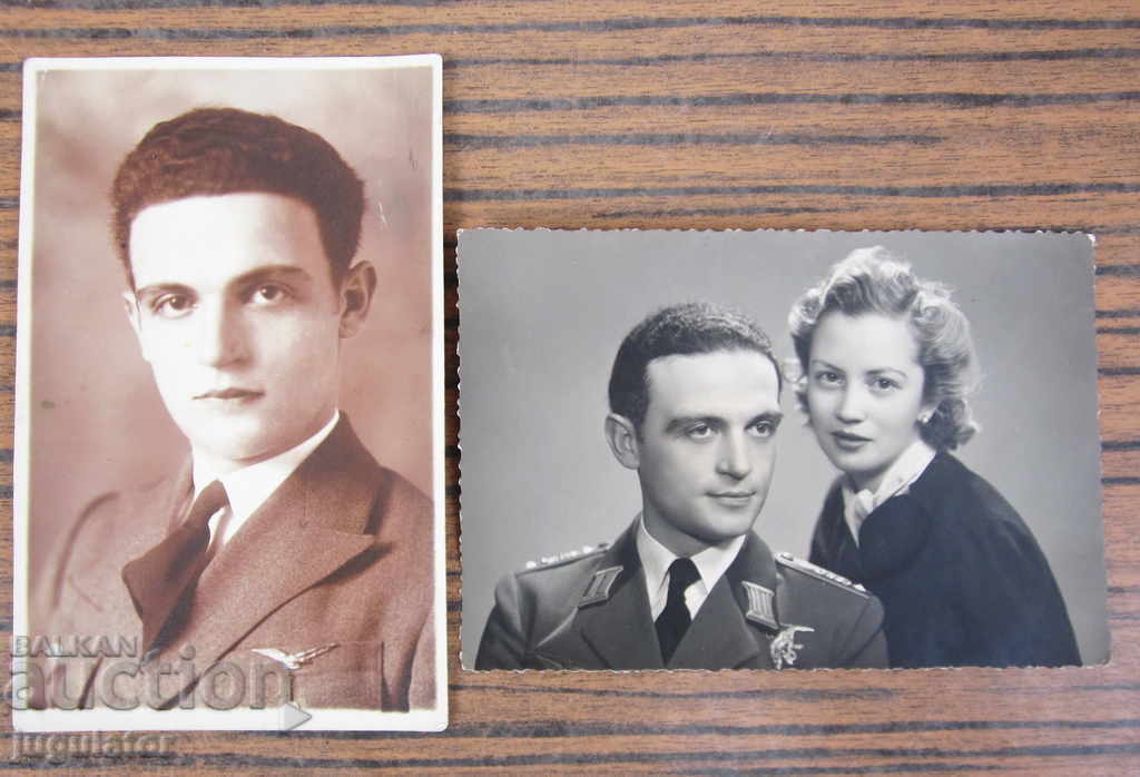 WWII military photos of a Bulgarian Royal pilot with a pilot's badge