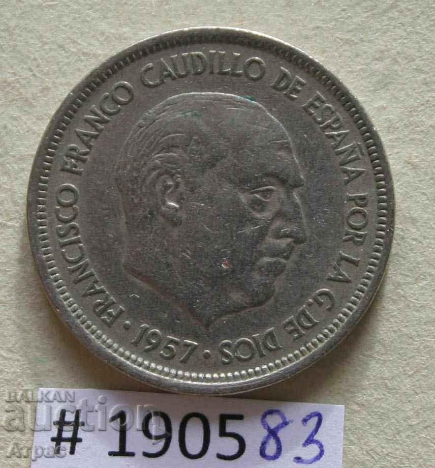 5 pesetas 1957 Spania cu preț € 0.26 | 0.51 BGN
