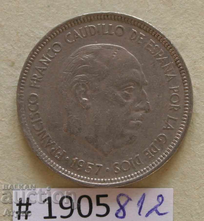 5 pesetas 1957 Spania cu preț € 0.26 | 0.51 BGN