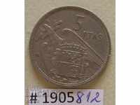 5 pesetas 1957 Spania