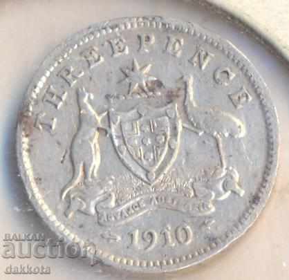 Αυστραλία 3 πένες 1910, ασήμι