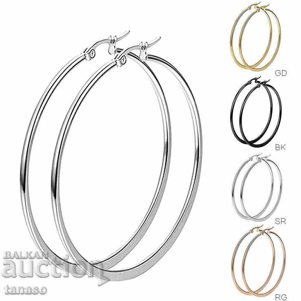 Auction  Hoop earrings, stainless steel