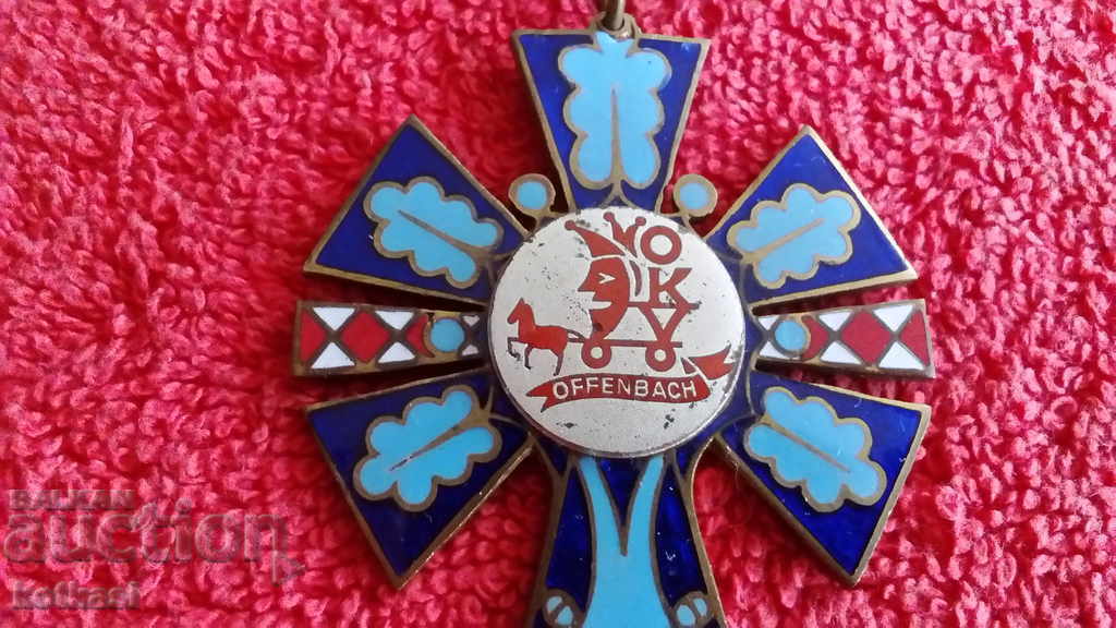 Δημοπρασία Σταυρός Αξίας LEDERANISCHES VERDIENSTKREUZ OFFENBACH