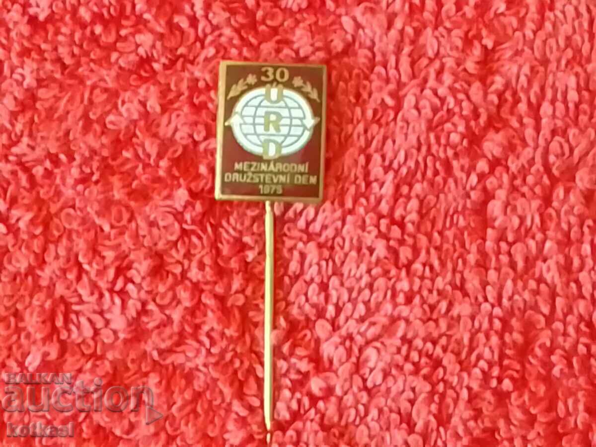 Auction Old solid bronze pin badge 30 URD 1975 Auction Old solid bronze pin badge 30 URD 1975