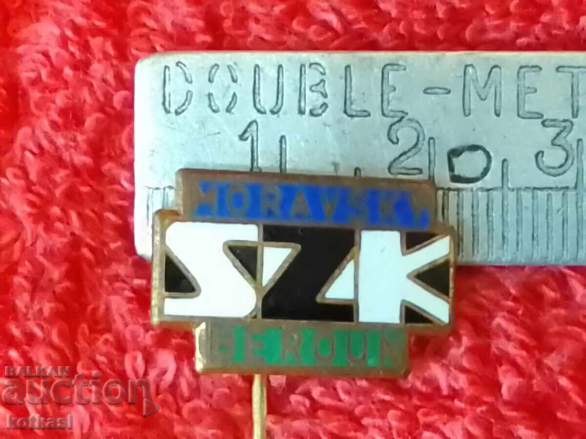 Old solid bronze pin badge SZK MORAVSKY BEROUN Old solid bronze pin badge SZK MORAVSKY BEROUN