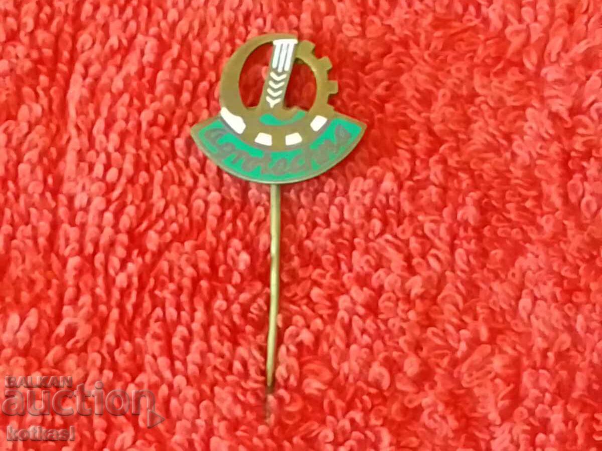 Auction Old Agrotechna bronze pin badge Auction Old Agrotechna bronze pin badge