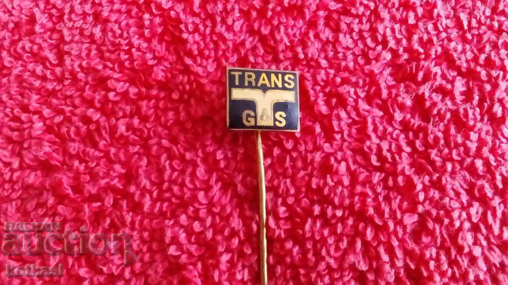 Auction Old solid bronze pin badge marked TRANS GAS Auction Old solid bronze pin badge marked TRANS GAS