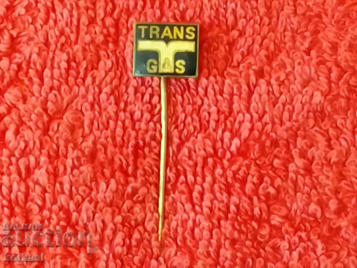 Old solid bronze pin badge marked TRANS GAS - 5 Old solid bronze pin badge marked TRANS GAS - 5