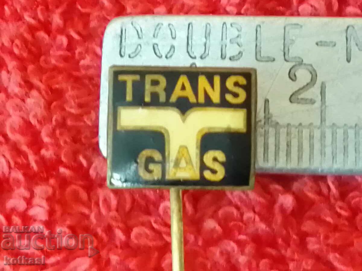 Old solid bronze pin badge marked TRANS GAS Old solid bronze pin badge marked TRANS GAS