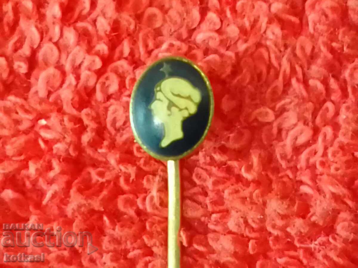 Old small badge bronze pin woman star SONP - 5 Old small badge bronze pin woman star SONP - 5