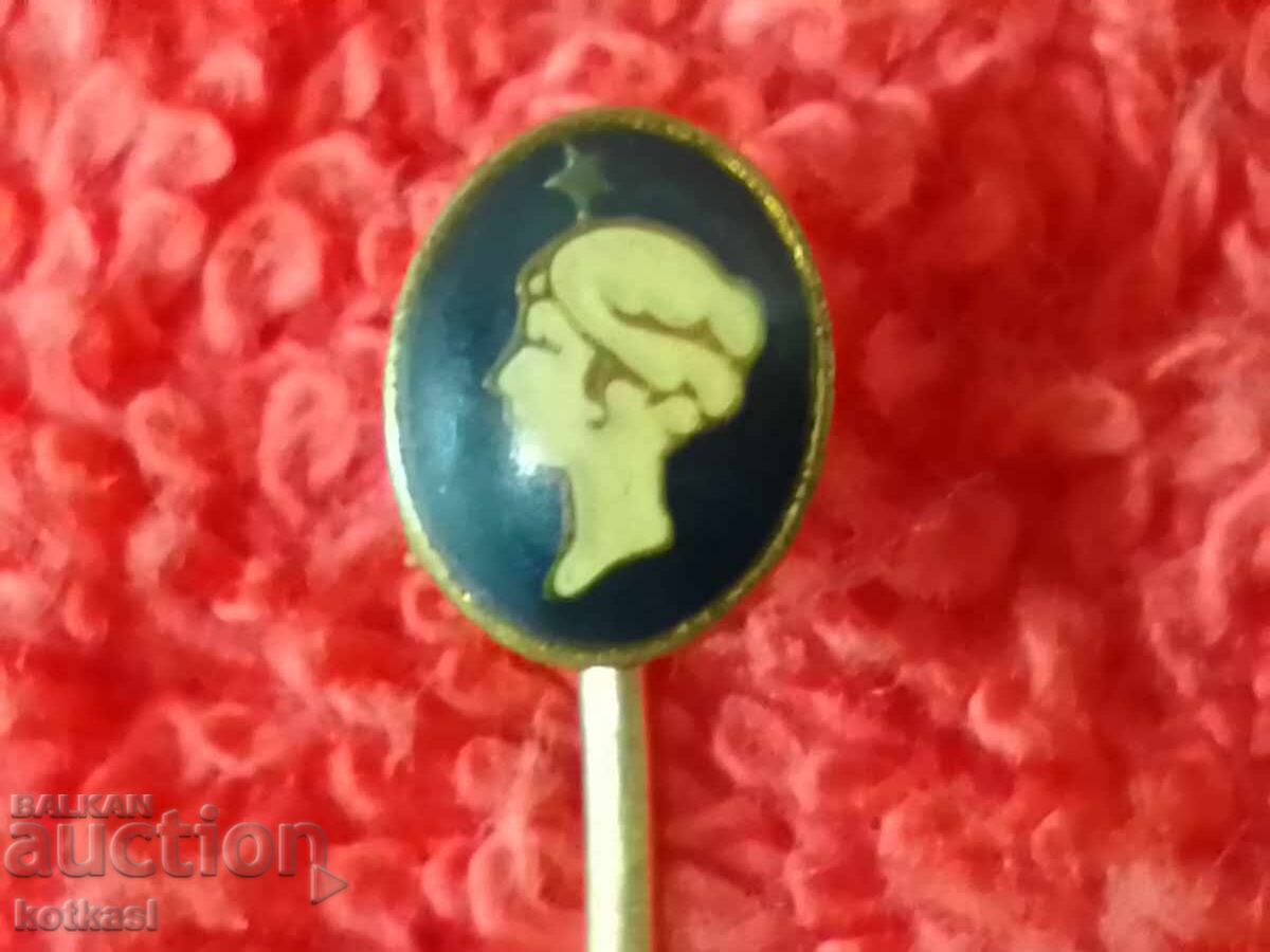 Old small badge bronze pin woman star SONP - 6 Old small badge bronze pin woman star SONP - 6