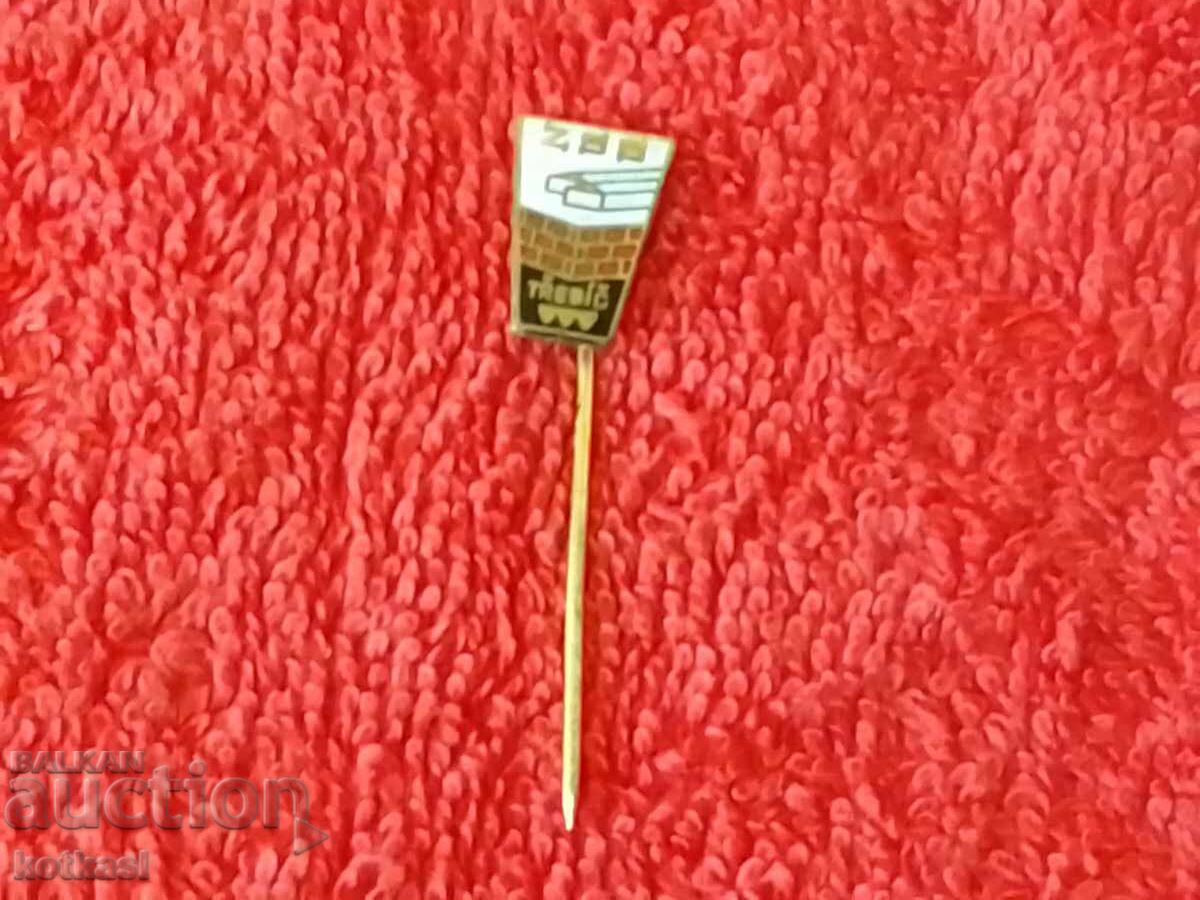 Auction Old ZSS TREBIC solid bronze pin badge Auction Old ZSS TREBIC solid bronze pin badge