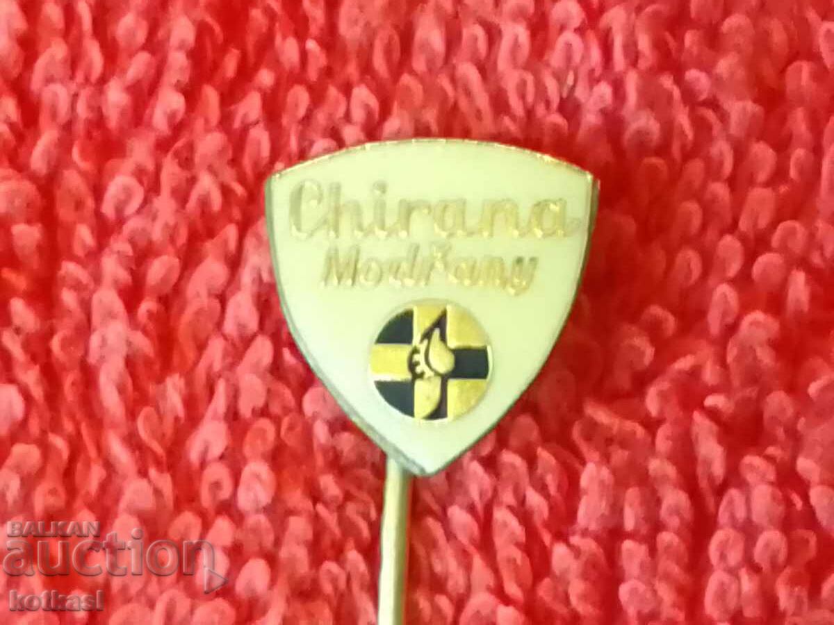 Old Chirana Modrany Solid Bronze Pin Badge - 6 Old Chirana Modrany Solid Bronze Pin Badge - 6