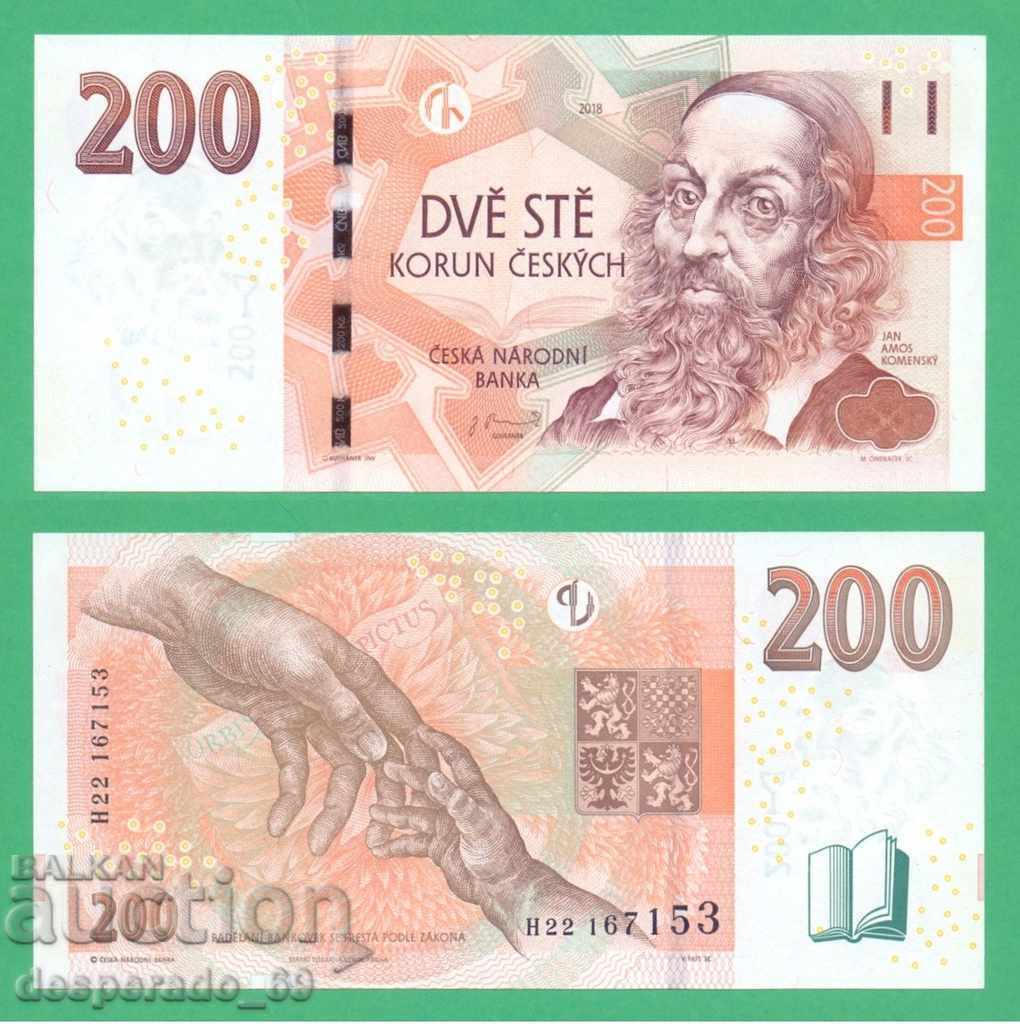 (¯`'•.¸ CZECH REPUBLIC 200 kroner 2018 UNC ¸.•'´¯)