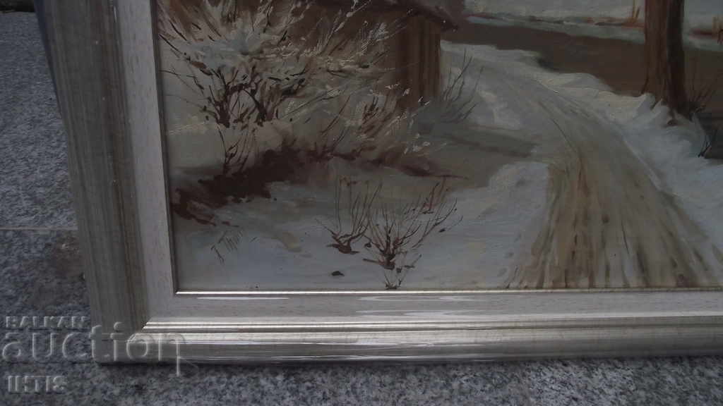 OLD painting landscape - Winter - Oil - - 5 OLD painting landscape - Winter - Oil - - 5